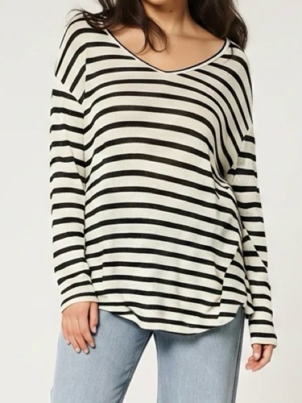 Women's Lou & Grey Cream & Black Striped Long Sleeve Top